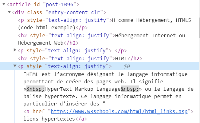 You are currently viewing H comme Hébergement, HTML5 (code html exemple)