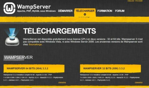 Etape 1 : Téléchargez WAMP server